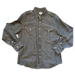 J. Crew Charcoal Casual Long Sleeve Button-Down Shirt with Pockets NWOT